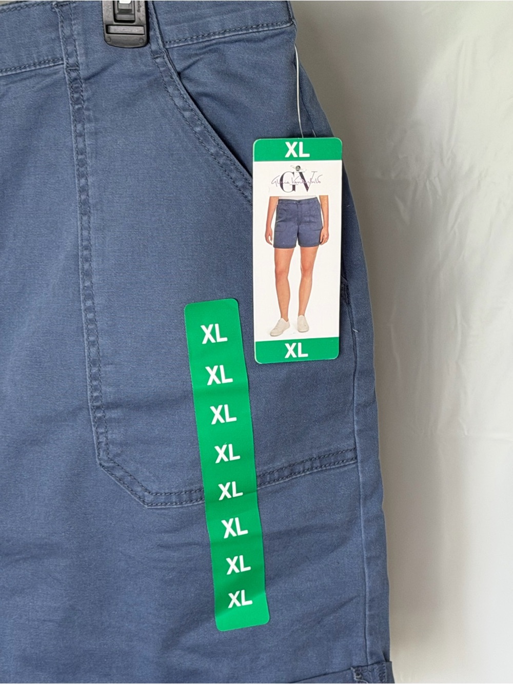 Gloria Vanderbilt Blue Utility Roll Cuff Shorts XL NWT - Picture 4 of 6